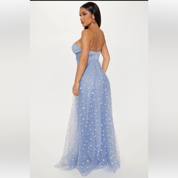 One Shoulder Tulle Maxi Dress - Picture 3 of 5